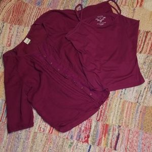 Women's XL Sonoma blouse and tank set wine 🍷